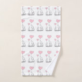 Éléphants Whimsical Et Ballons Coeurs (Serviette à main)