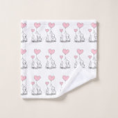 Éléphants Whimsical Et Ballons Coeurs (Gant de toilette)