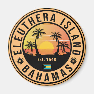 Eleuthera Island Bahamas Retro Sunset Souvenirs Magneet