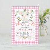 élevage de moutons baby shower invitation fille ro (Debout devant)