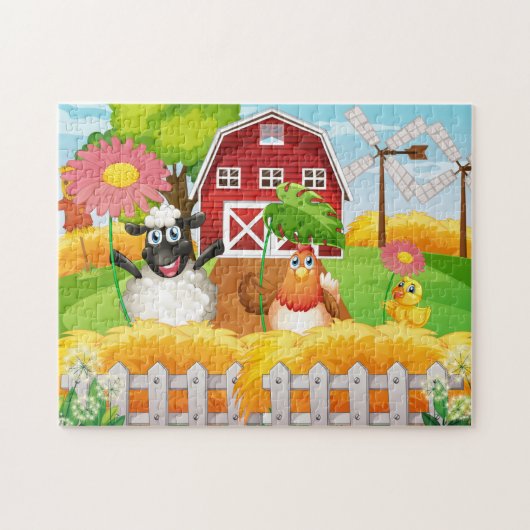 Élevage Mouton de ferme Poulets Bébé Canard Puzzle (Horizontal)