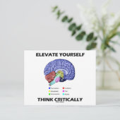 Elevate jezelf denk kritisch over brainy Advice Briefkaart (Staand voorkant)