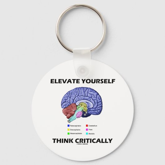 Elevate jezelf denk kritisch over brainy Advice Sleutelhanger (Voorkant)