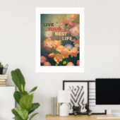 "Elevate Your Space - "LIVE your Best Life" POSTER (Bureau à domicile)