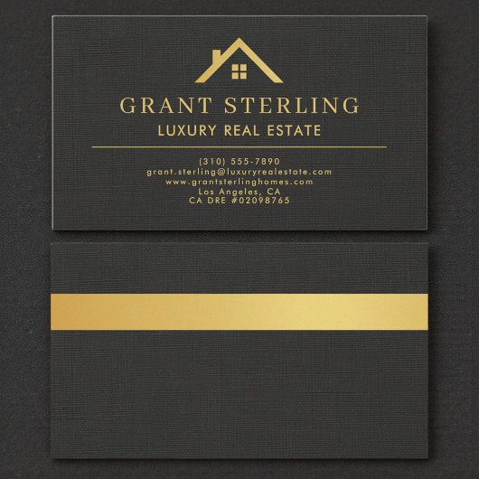 Elevated Real Estate Agent Black Gold  Visitekaartje