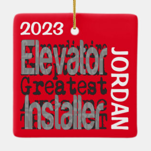 Elevator Installer Extraordinaire CUSTOM Keramisch Ornament