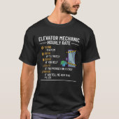 Elevator Mechanic Buttons Technician Inspector Lif T-shirt (Voorkant)