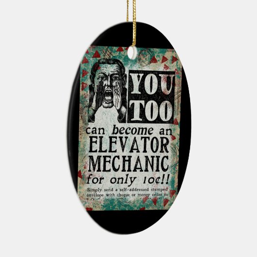 Elevator Mechanic - Funny Retro Keramisch Ornament (Rechts)