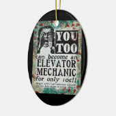 Elevator Mechanic - Funny Retro Keramisch Ornament (Links)