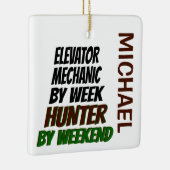 Elevator Mechanic Loves Hunting CUSTOM Keramisch Ornament (Rechts)
