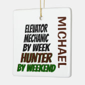 Elevator Mechanic Loves Hunting CUSTOM Keramisch Ornament (Links)