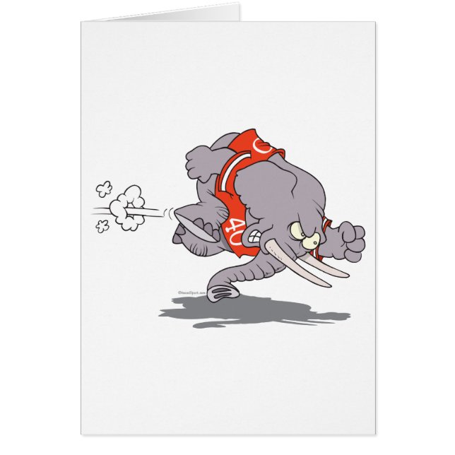 élevé de dessin animé d'éléphant sportif (Devant)