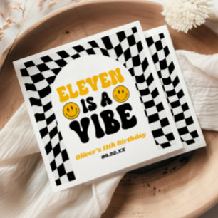 Eleven Is A Vibe Retro 11de Verjaardagsfeestje Servet