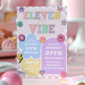 Eleven is een vibe preppy patch 11e verjaardagsfee kaart