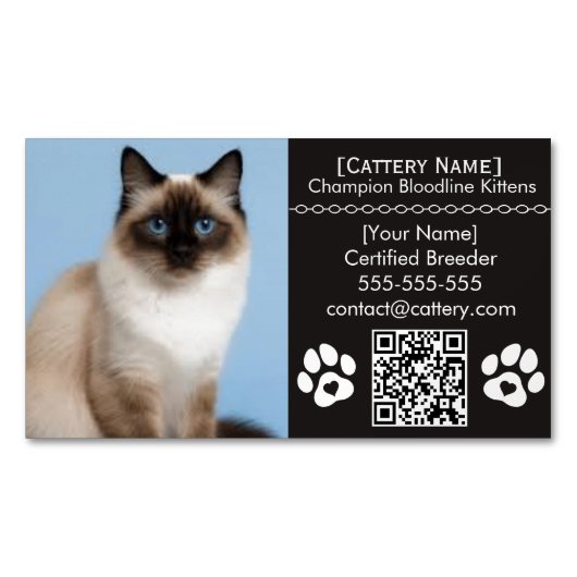 Éleveur de chats personnalisable Magnet Ragdoll Ca (devant)