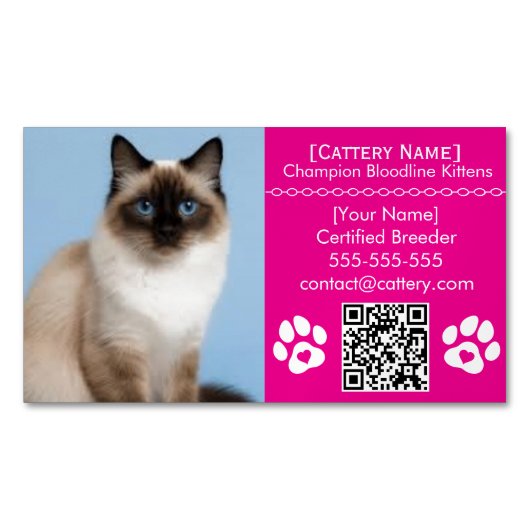 Éleveur de chats personnalisable Magnet Ragdoll Ca (devant)