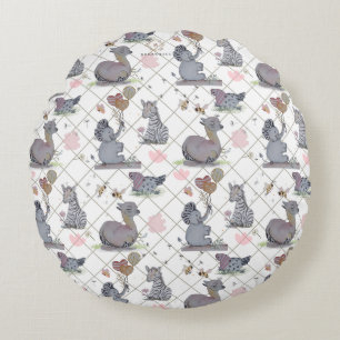 Eleze Elephant & Polka Hen Boganhues Rond Kussen