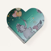 "Eleze Elephant & Polka Hen" Housse de Carnet rêvé (Devant)