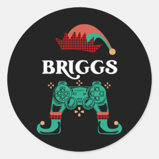 Elf aangepaste naam briggs kerst legendarische vid ronde sticker