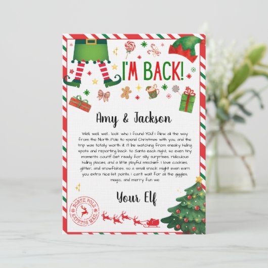 elf aankomstbrief - elf welkomstbrief kaart (Staand voorkant)