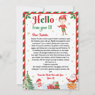 Elf Aankomstbrief Hallo van je Elf Elf Notities Kaart