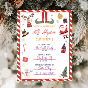 Elf Adoptie Certificaat Adopteer een Elf Kerstmis