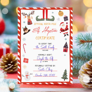 Elf Adoptie Certificaat Adopteer een Elf Kerstmis Kaart