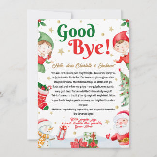 Elf Afscheidsbrief Vaarwel van Elf Kerstmis Kaart