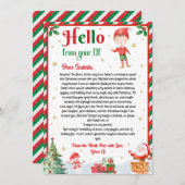 Elf Arrival Letter Hello From Your Elf Elf Notes Kaart (Voorkant / Achterkant)