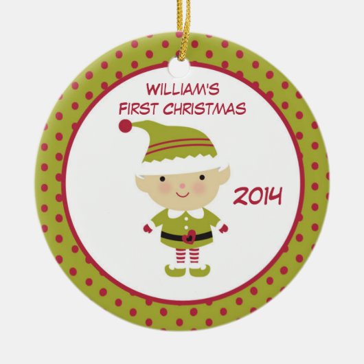 Elf Baby 1er Noël Ornement personnalisé (Devant)