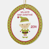 Elf Baby 1er Noël Ornement personnalisé (Gauche)