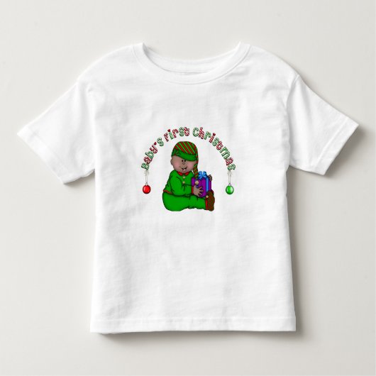 Elf Baby Afro-Amerikaanse 1e kerst Kinder Shirts (Voorkant)