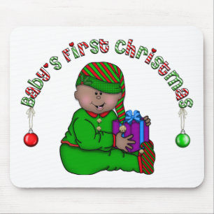 Elf Baby Afro-Amerikaanse 1e kerst Muismat