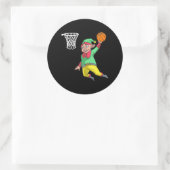Elf Basketbal Kerstmis Slam Dunk Gif PBV Ronde Sticker (Tas)
