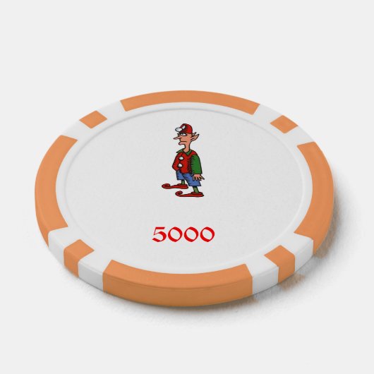 Elf bij Aandacht sinaasappel 5000 gestreepte pooks Poker Chips (Enkel)