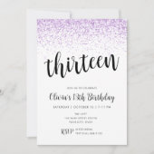 Elf Birthday Light Paars Glitter Confetti Kaart (Voorkant)