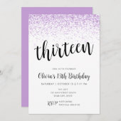 Elf Birthday Light Paars Glitter Confetti Kaart (Voorkant / Achterkant)