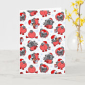 Elf Black Pugs-kerstkaart Kaart (Gele Bloem)