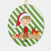 Elf Boy in Workshop Ornament (Links)