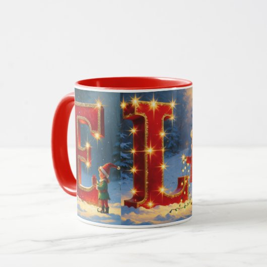 ELF Christmas Mug - Festive Elf Holiday Coffee Mug Mok (Voorkant links)