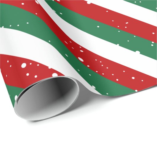 Elf Christmas Stripes • Red, Green & White Pattern Cadeaupapier (Rol Hoek)
