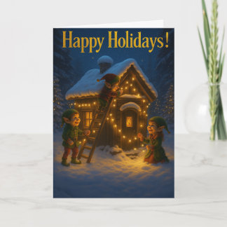 Elf Cottage Kaart met Gouden Bericht