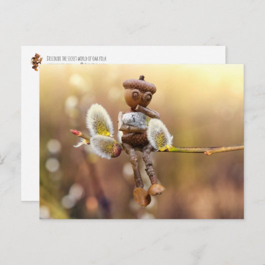 Elf d'Acorn avec carte postale de printemps (Devant / Derrière)