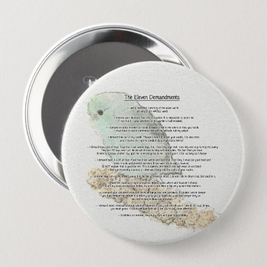 Elf demandingen van Parrotlets Ronde Button 4,0 Cm (Voorkant /achterkant)