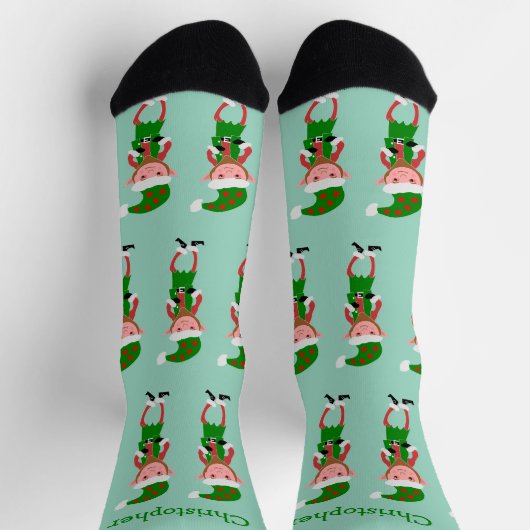 Elf Design Kerstmis Sokken (Top)