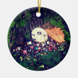 Elf-deur in de boom keramisch ornament