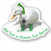Elf Duck - Kerstkerst in de kerstman Sticker (Voorkant)