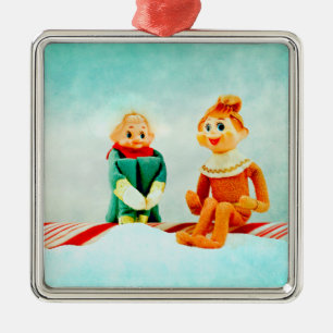 Elf eerste datum metalen ornament