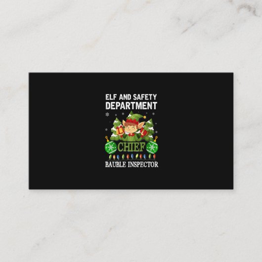 Elf en Chief Bauble Inspector Funny Christus Informatiekaartje (Voorkant)