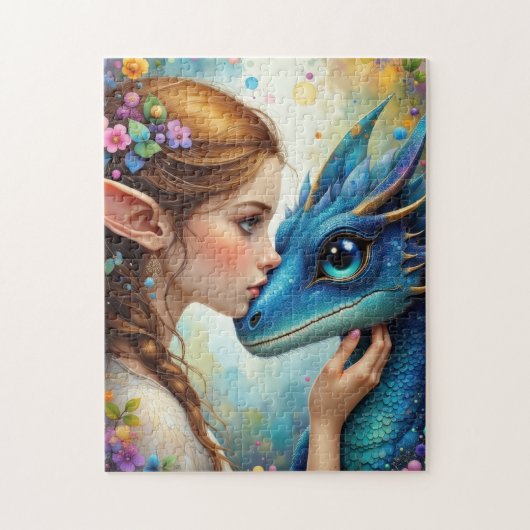 Elf en de draak legpuzzel (Verticaal)